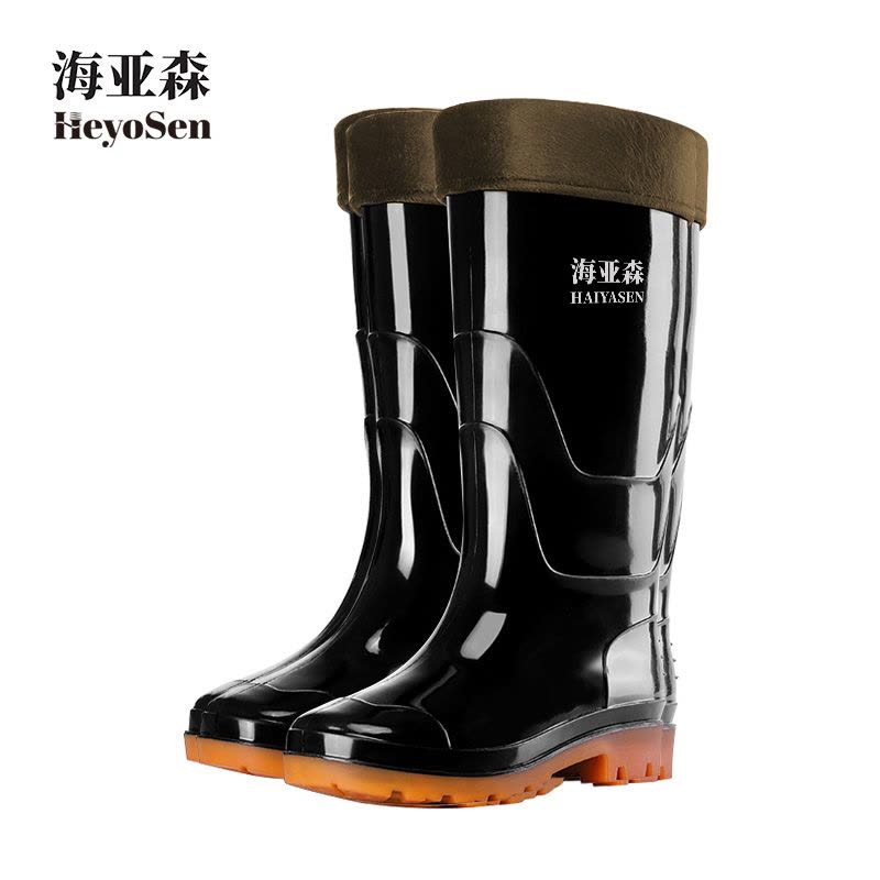 海亚森TK-DZG01加棉高筒雨鞋 通用均码 黑色图片