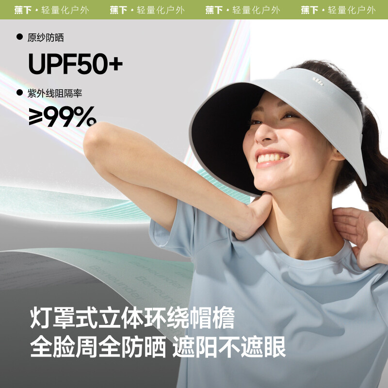 蕉下蛋卷一体无痕大檐空顶防晒帽UL712