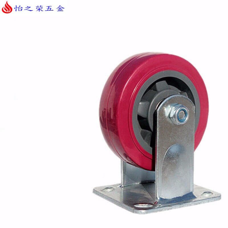 6寸8寸5寸4寸聚氨酯万向轮子静音轮子定向轮刹车轮手推车平板车轮 固定 6寸图片