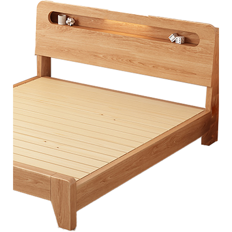 铭羽洋实木床1.2m+床头柜套高清大图