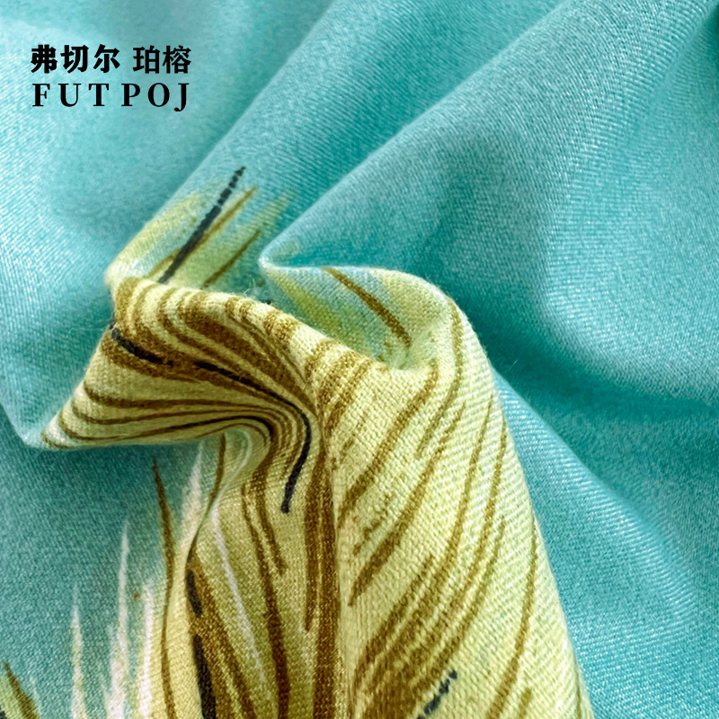 弗切尔珀榕印花磨毛花田飞舞四件套高清大图