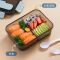 套餐1[白色PP餐具勺+叉] 粉色2格[小号]普通款1000ml 日式学生饭盒加厚PP塑料材质加厚分隔餐盒上班族便当盒便