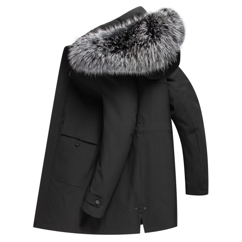 免费顺丰 正品海宁皮草派克服男士水貂内胆男派克服皮毛一体海宁貂皮大衣中长款大毛领整貂皮草外套冬装活里内胆可拆卸水貂绒内胆高清大图