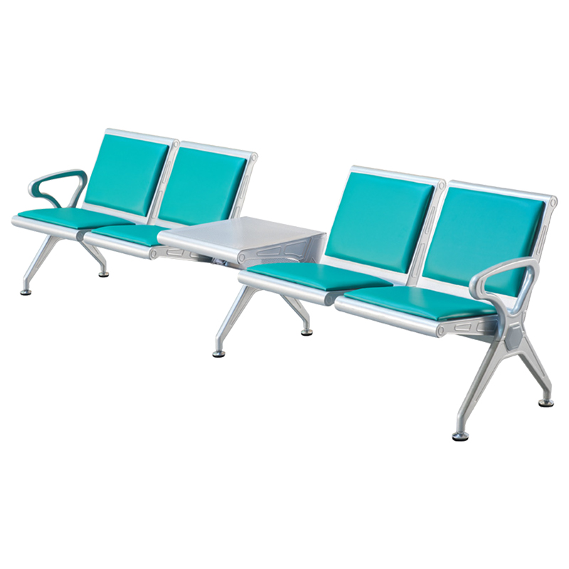 中豫鑫泽 ZYXZ5021048 连排椅机场椅公共座椅长椅等候椅 加厚款四人位加茶几绿色坐垫高清大图