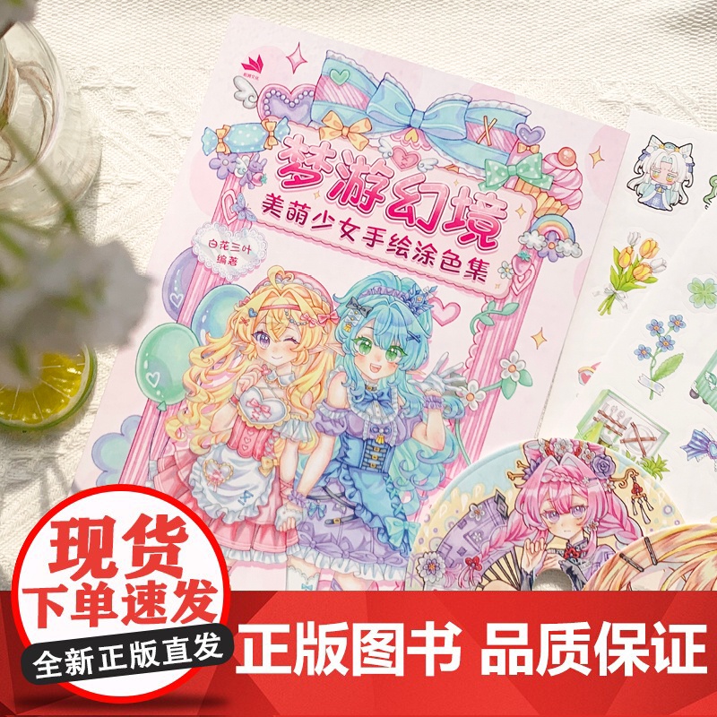 梦游幻境 美萌少女手绘涂色集 二次元动漫人物少女线稿涂色画册涂色书 成人儿童静心解压书籍高清大图