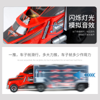 成乐美合金车大货柜儿童仿真汽车模型警车消防工程赛车军事仿真运输卡车手提收纳箱95577/3工程系列