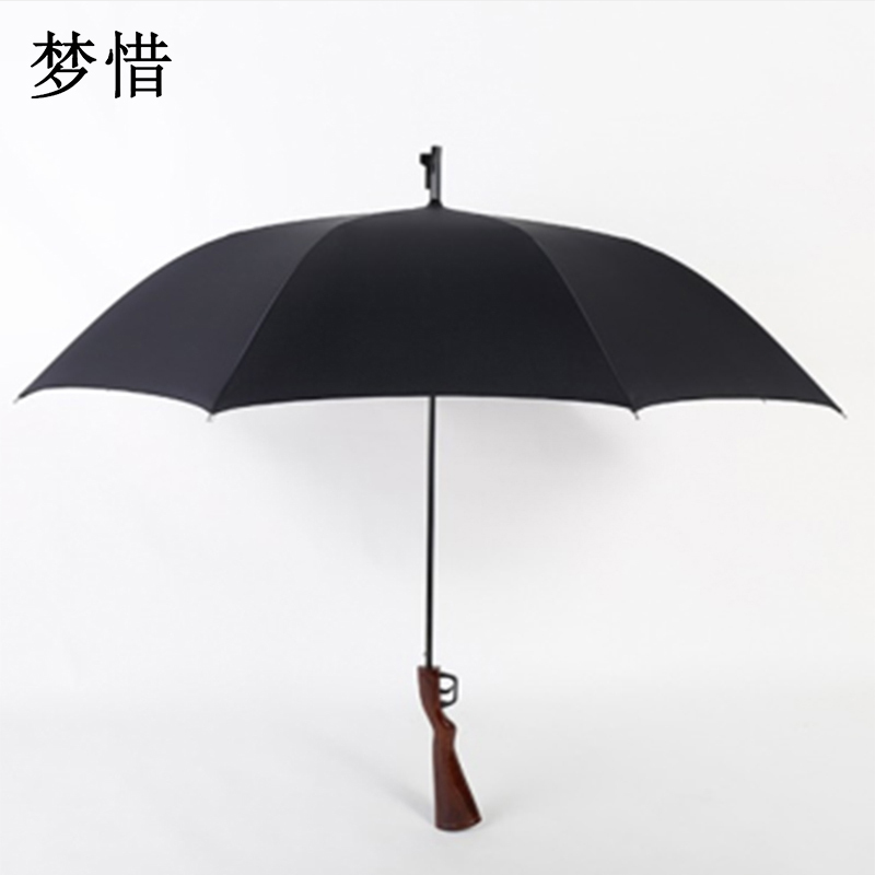 梦惜 半自动玻纤伞架 碰击布 枪型塑料喷漆直柄雨伞 YF-L2021019把
