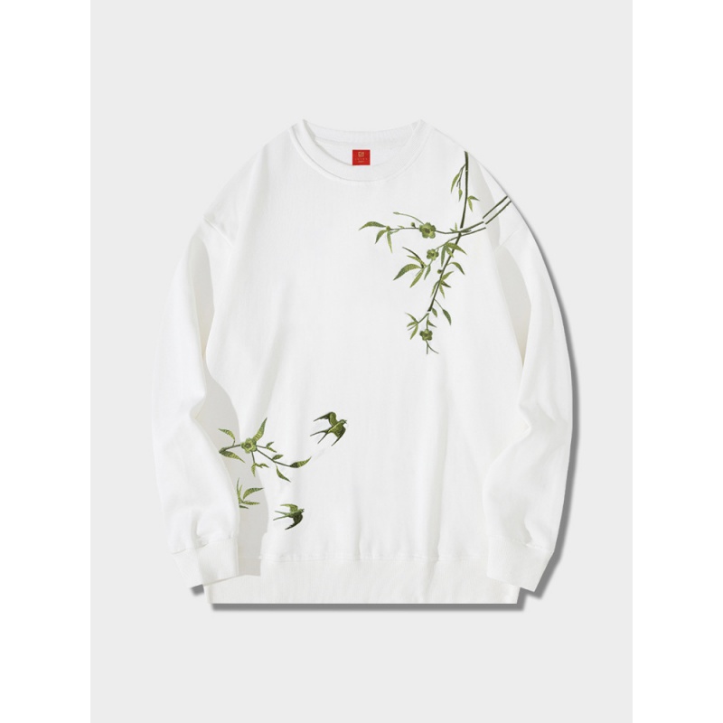 刺绣长袖男秋季国潮竹子流苏宽松纯棉卫衣重磅新款休闲袖潮流in_87_487高清大图