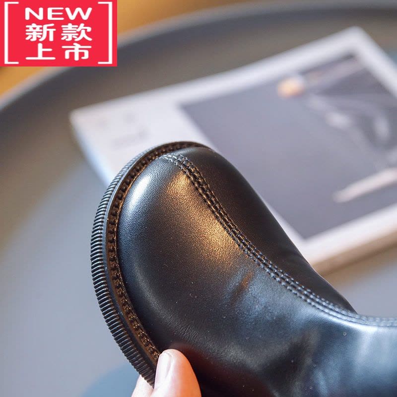 可莉允女童鞋儿童靴子2022冬季新款保暖长靴女孩时尚二棉皮靴加绒长筒靴图片