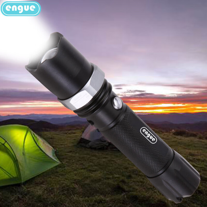 恩谷(ENGUE) 三档强光调焦金属 手电筒 EG-110黑色