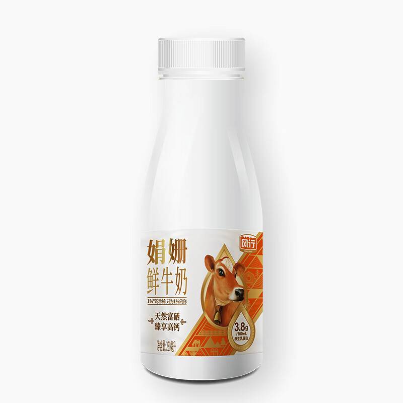 风行牛奶 冷藏娟姗鲜牛奶PET瓶装 230ml*6瓶/组