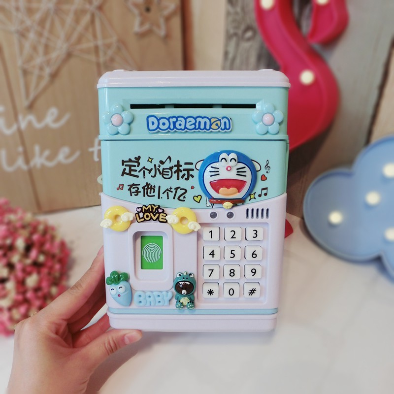 儿童智能指纹密码箱女童储蓄罐创意可爱生日存钱箱 三维工匠 kt电池简约款高清大图