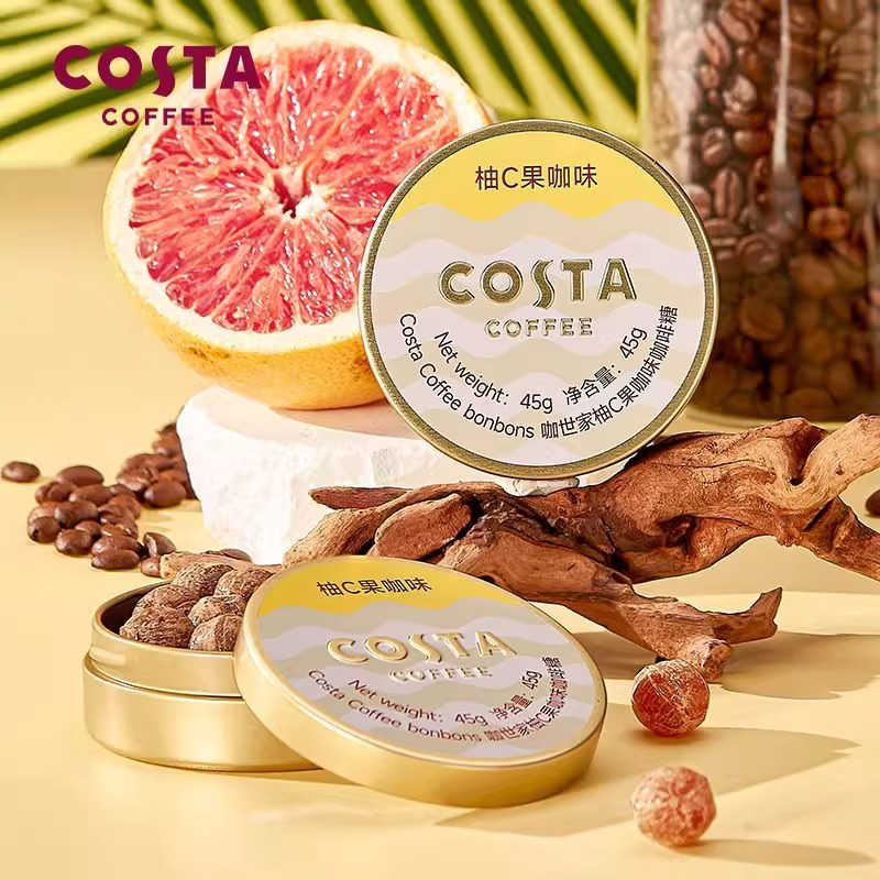 Costa冰咖啡糖特浓提神薄荷糖黑咖啡草本清凉味