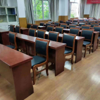 [一鹏]会议条桌 木皮油漆长条桌条形党员会议室培训办公桌 1800*400*750mm 纸皮