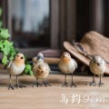 树脂小鸟四件套 装饰摆件手工鸟桌面玄关书房拍摄道具 鸟儿四件套_747