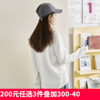 [2.5折价80元]唐狮春秋新款宽松V领针织开衫女韩版慵懒风设计感毛衣外穿Q