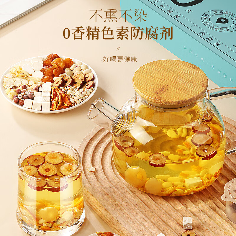 福东海莲子茯苓山药芡实八神茶150克(15克x10罐)/盒高清大图