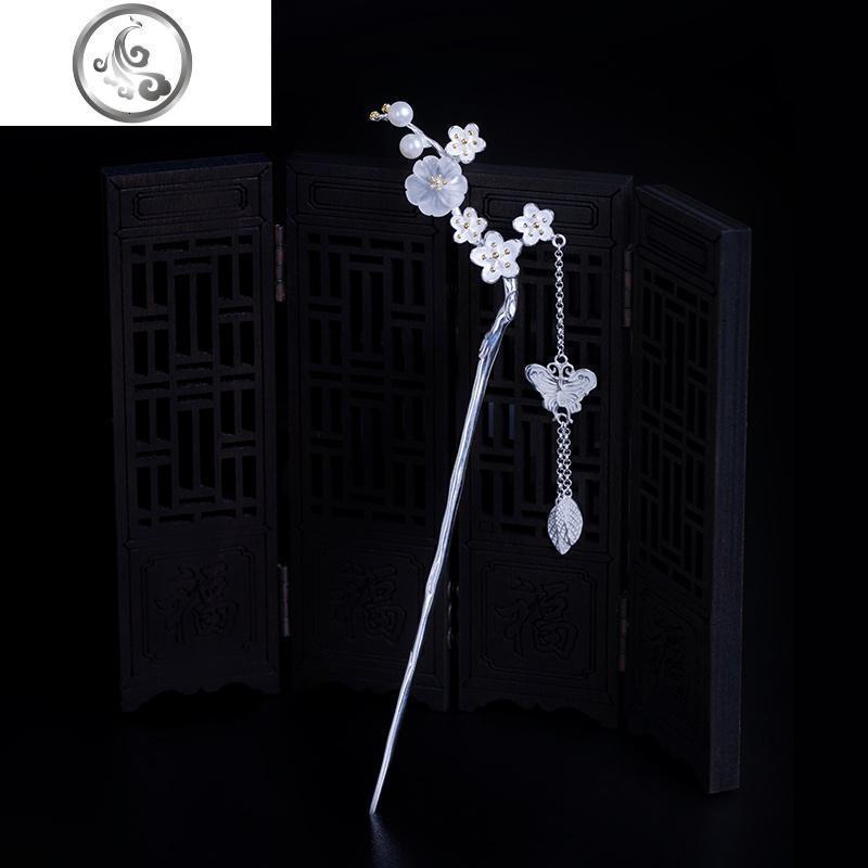 十二花神 梅花银发簪女古苏汉服古代头饰公主超仙发栈子步摇 jimi