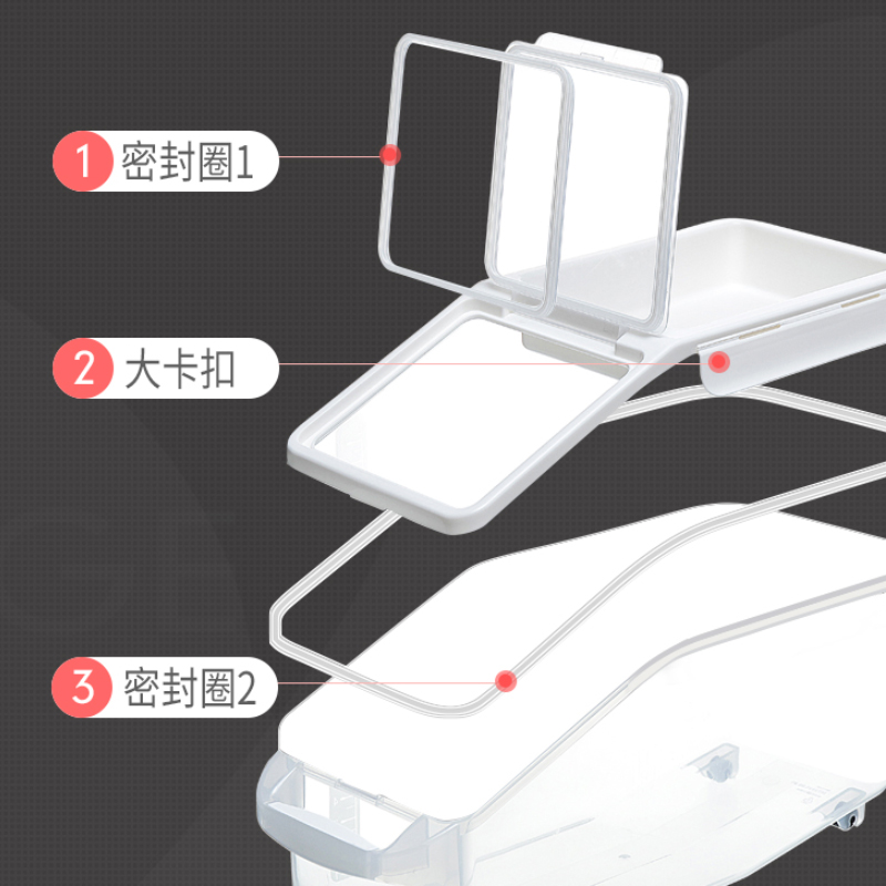 禧天龙 T-3336米桶升级加厚透明米桶防潮防虫密封储米箱单个装
