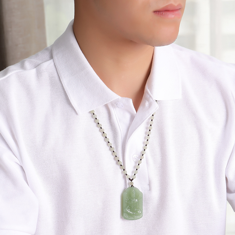 玉雕大师仵孟超工作室作品印象眸和田玉吊坠羊脂白玉浅