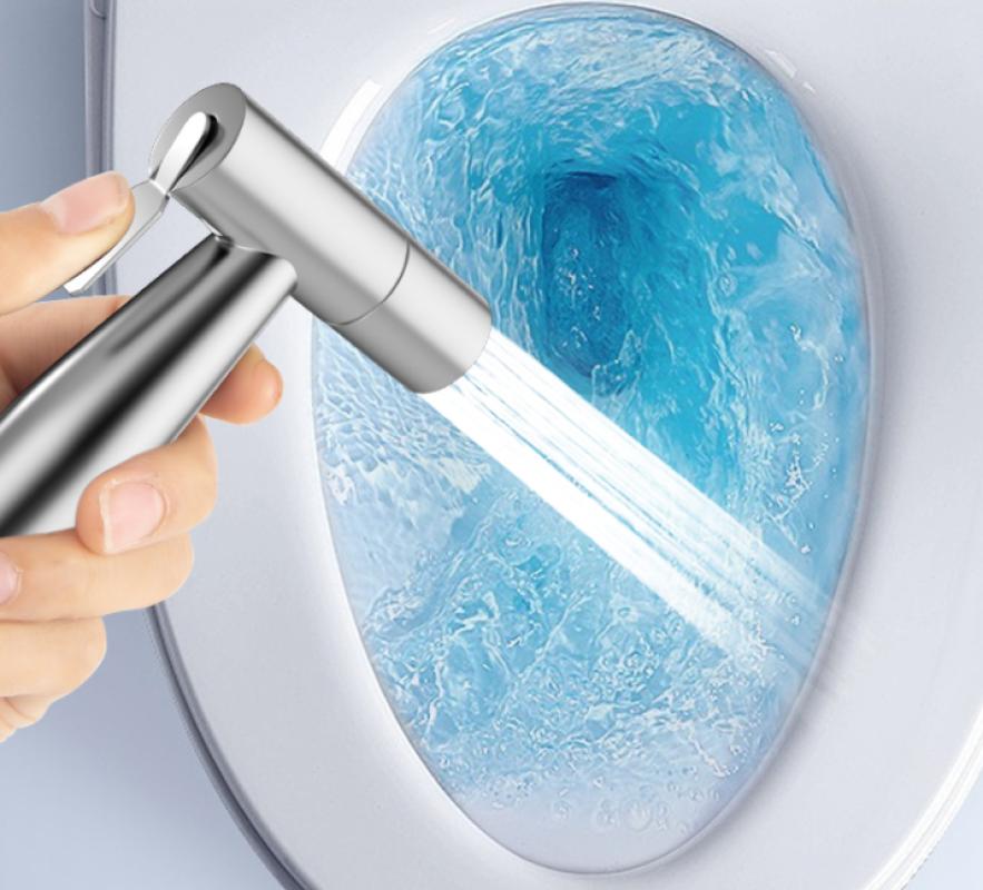 马桶冲洗喷枪水龙头伴侣冲洗器卫生间水箱高压水枪厕所喷头妇洗器-加厚防爆-304喷枪+免打孔支架+分水器+自由伸缩管3米高清大图