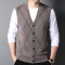 免费退换 牧绒多斯加厚V领100羊绒衫马甲开襟中老年毛背心宽松口袋坎肩山羊绒不褪色保暖舒适全羊毛新品特价大牌同款