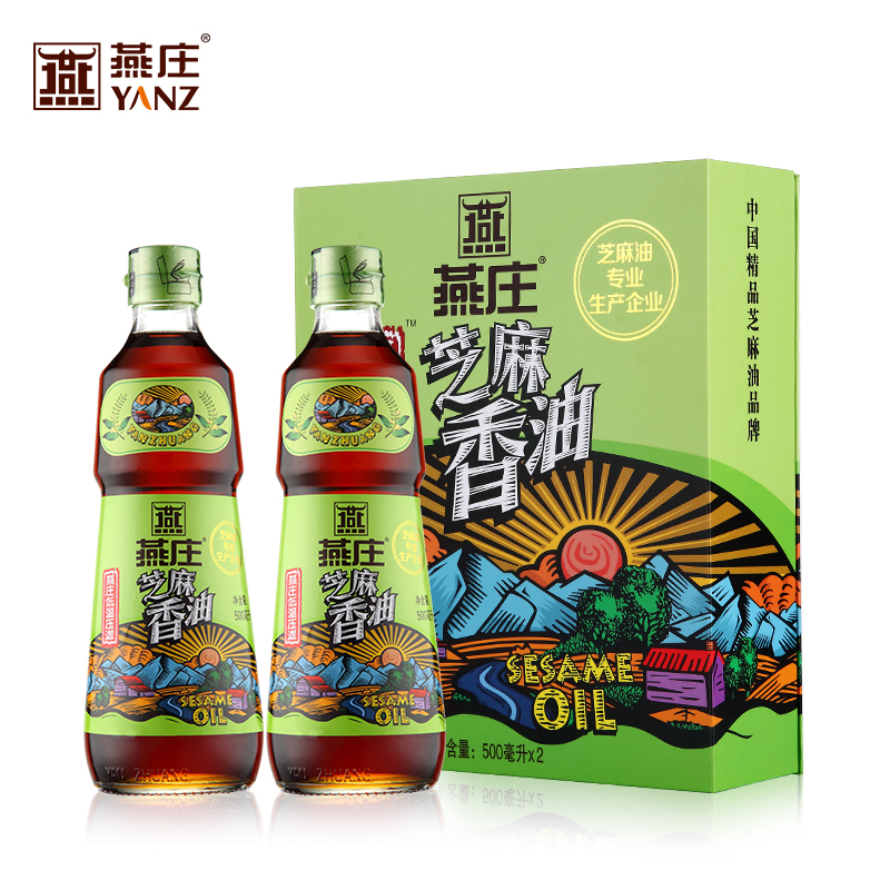 燕庄低温芝麻香油500ml*2礼盒