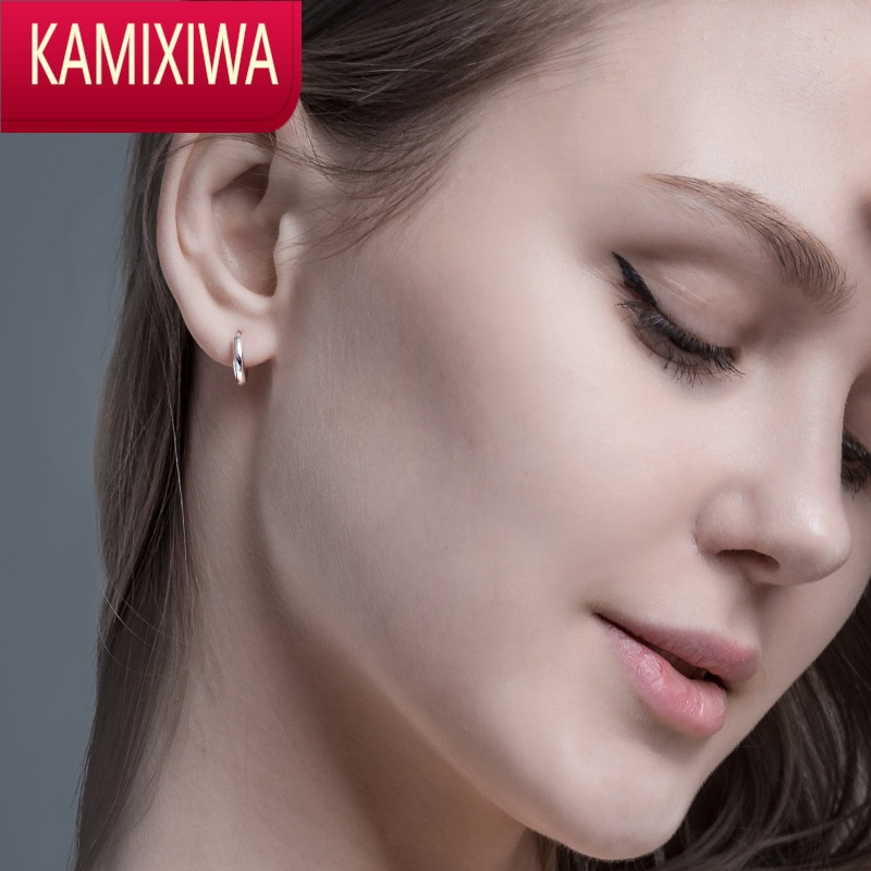 KAMIXIWA银饰2021年新款潮耳圈耳饰银耳环女素圈耳扣耳坠高级感耳钉