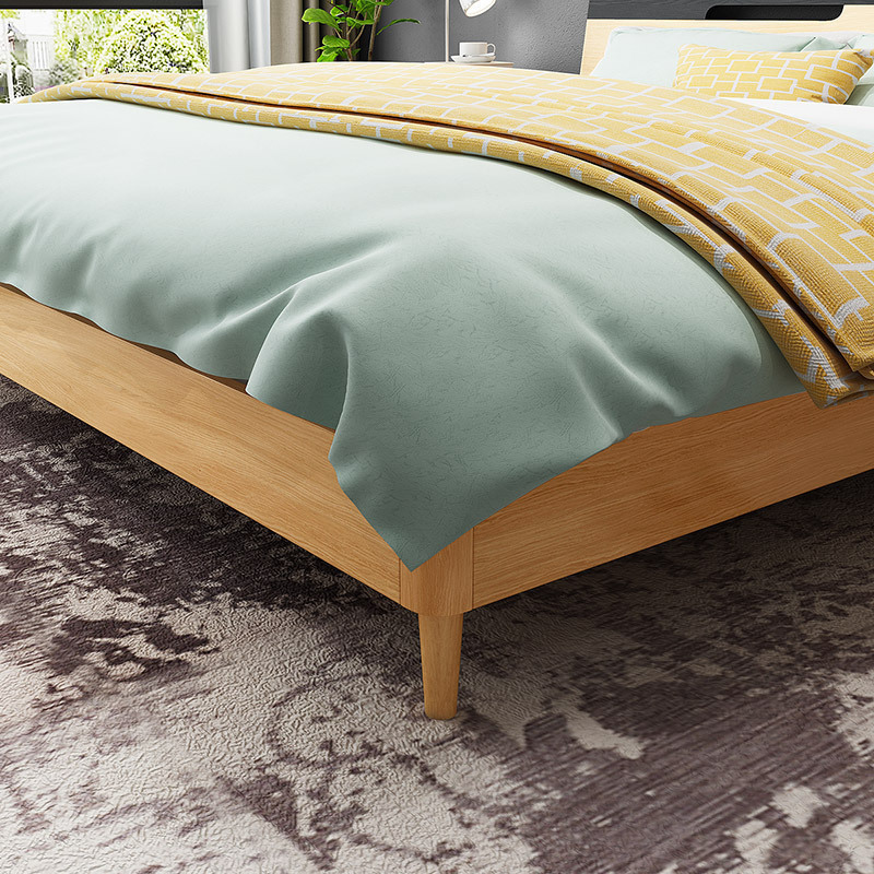 古宜g352床现代简约北欧卧室18米双人储物15经济型公寓实木腿板式床