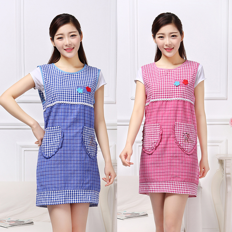 围裙纯棉女可爱厨房坎肩无袖背心式韩版时尚罩衣成人防油做饭围腰