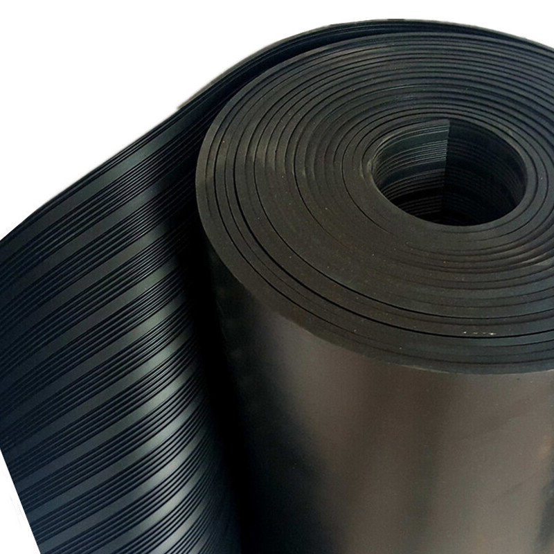 典虎 绝缘垫 黑色条纹5mm*1.2m*5m 10kv 卷高清大图