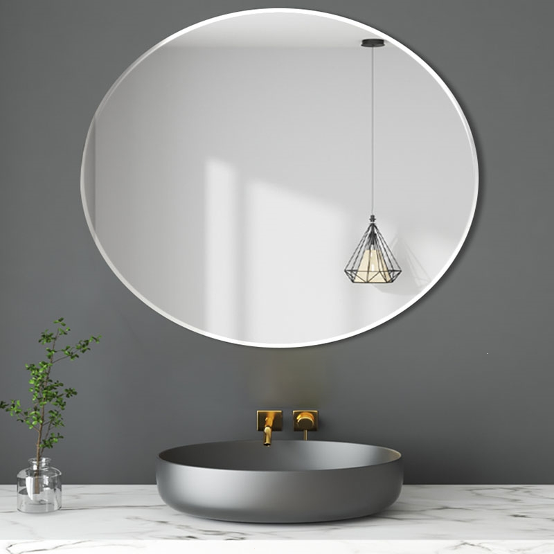 东映之画简约椭圆形玻璃卫浴镜子贴墙浴室镜卫生间圆镜免打孔洗漱台