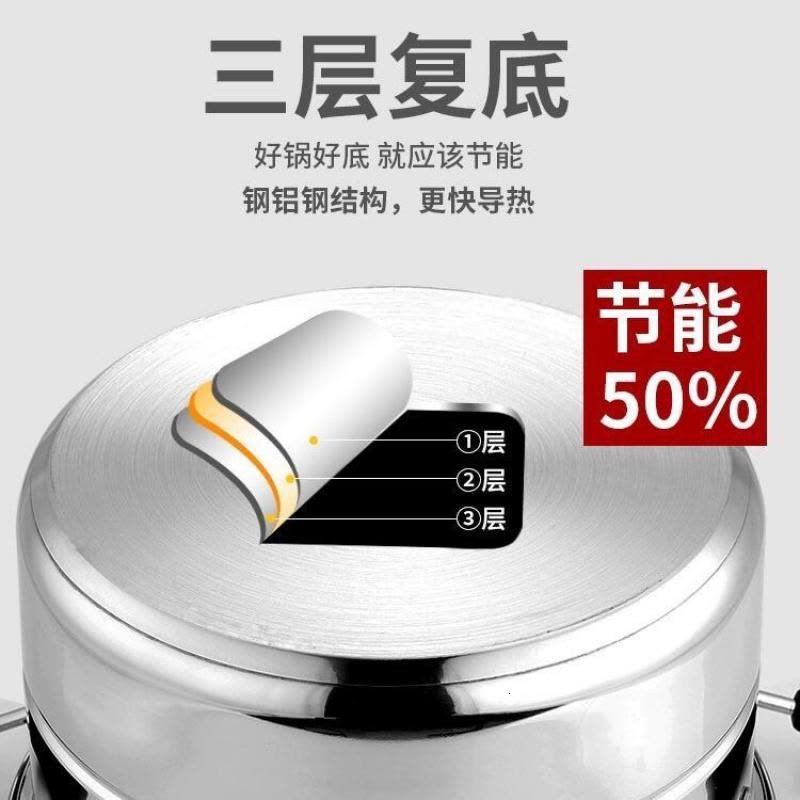 加厚不锈钢蒸锅小汤锅家用双层蒸馒头电磁炉煤气炉通用24-34cm 24加厚双层蒸锅（配2蒸片）图片