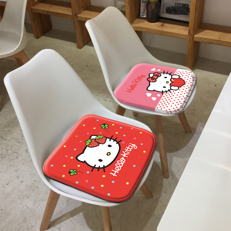 卡通可爱儿童餐厅幼儿园猫咪椅子凳子坐垫毛绒少女心粉色汽车坐垫