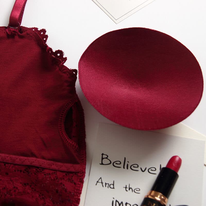 蕾丝美背性感裹胸抹胸打底防走光带胸垫带短款聚拢学生少女内衣白色+白色均码图片