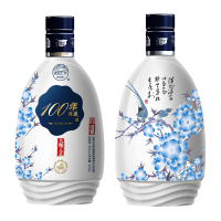 山西杏花村汾酒集团出品53度白酒475ml/瓶 100年汾藏【清雅】清香型白酒(白瓷 喜上眉梢 一支)