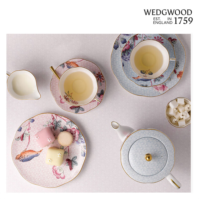 WEDGWOOD 杜鹃20厘米茶盘四件套 骨瓷餐具盘子家用盘欧式餐盘 复古高档欧式礼盒高清大图