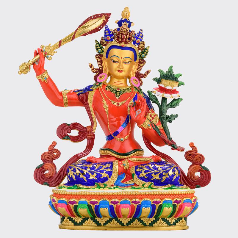 美帮汇文殊普萨佛像 铜文殊师利菩萨摆件藏传密宗画脸佛教用品高清大图