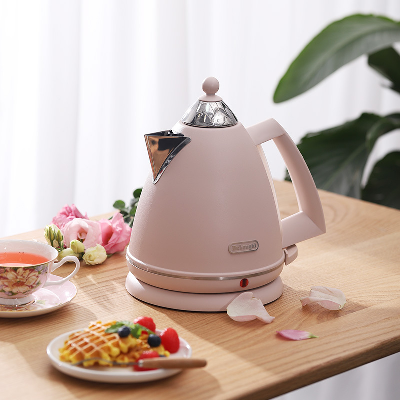 德龙（Delonghi）花园系列电水壶早餐2件组合套装（芍药粉）新年礼物春节送礼意式复古家用办公室厨房烧水烤面包组合套装