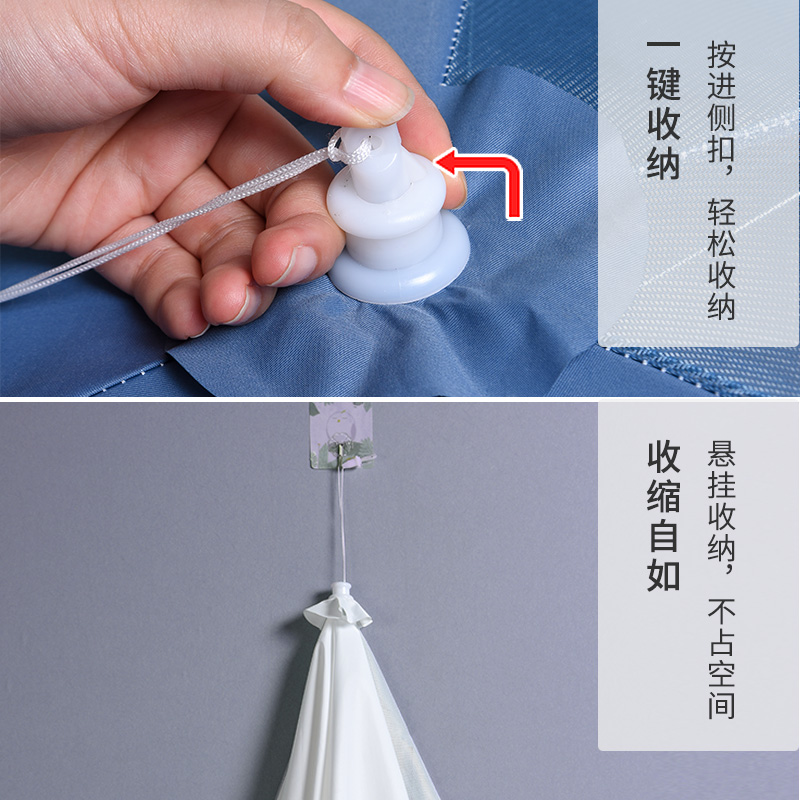 敬平(JING PING)盖饭折叠网防苍蝇菜罩大号超大特大罩菜盖饭罩菜罩家用折叠可拆洗 简约圆形白色-60cm高清大图
