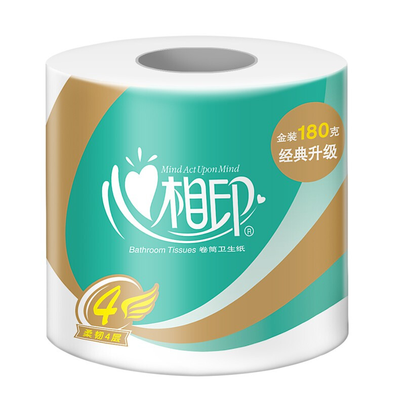 心相印(Mind Act Upon Mind)180g*27卷/箱卫生纸巾 卷纸心柔系列 单箱装