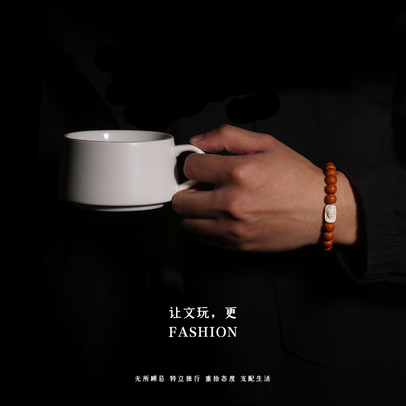 精工猛犸象牙雕刻小观音隔珠散珠背云星月金刚菩提手串DIY配饰件