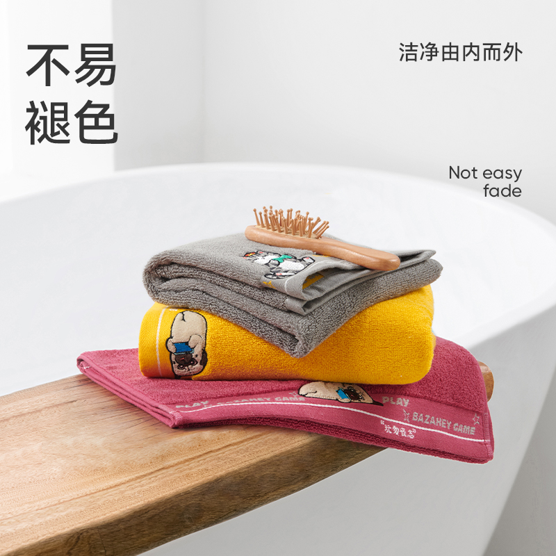 洁玉 吾皇万睡IP联名加厚纯棉浴巾 玩勿丧志浴巾 DS1-058B 水貂灰高清大图