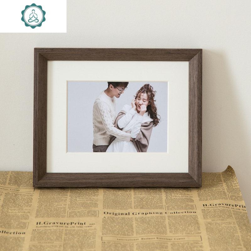 洗照片做成相框组合相片摆台照片7寸86寸婚纱照实复古色四连框内径