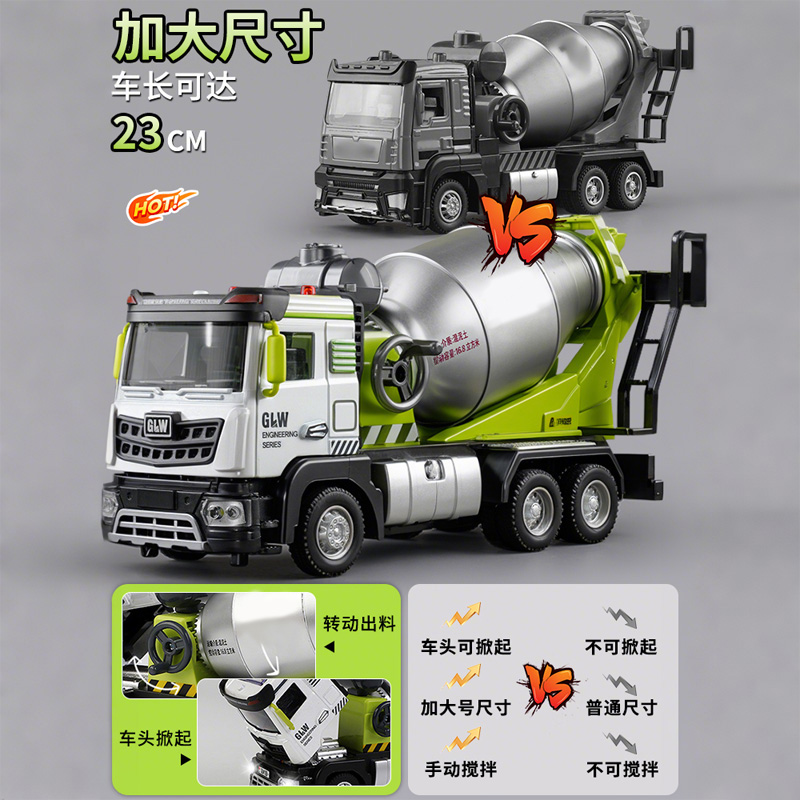 黄色泥罐车【合金款】高清大图