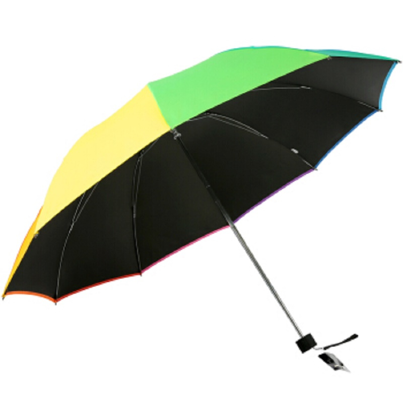 天堂 三折晴雨伞1733395E七彩世界(颜色随机) 61cm*10k (把)
