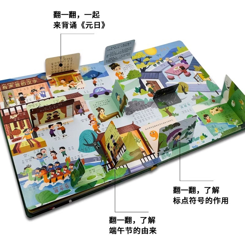 一学就会的成语立体机关大书 [正版]一学就会的小学生必背古诗词3D立体书素材翻翻书儿童启蒙益智绘本一二三四五六年级成语积