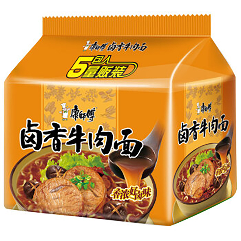 SNWQ康师傅经典袋卤香牛肉五连包30袋/箱 按箱起售