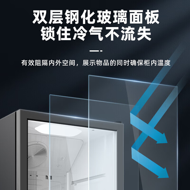 美的(Midea)展示柜 228升大容量超市便利店餐馆酒水啤酒饮料风循环制冷立式玻璃门冰箱商用冰柜SC-228GM(E)
