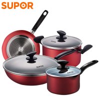 苏泊尔(SUPOR)套锅TP1503E不粘锅全套锅具套装家用组合四件套炒锅厨具平底汤锅炒菜锅电磁炉燃气明火通用